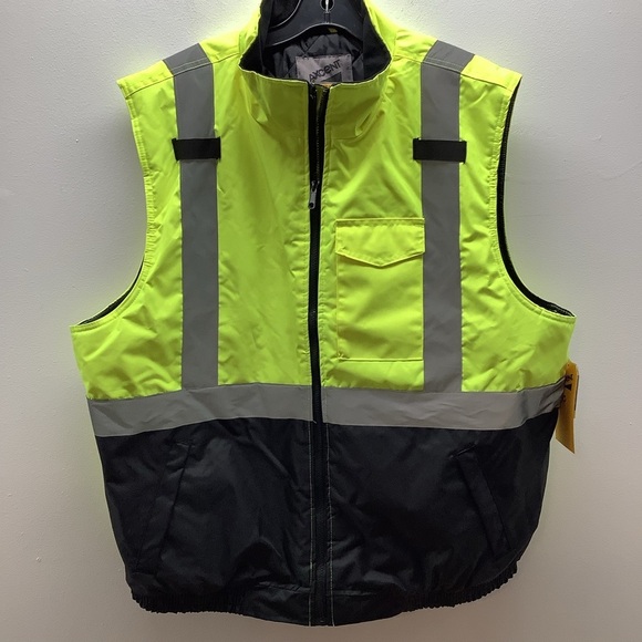 Axcent Size XL High-Visibility Yellow and Black Men's Safety Vest. New With Tags - Picture 2 of 8